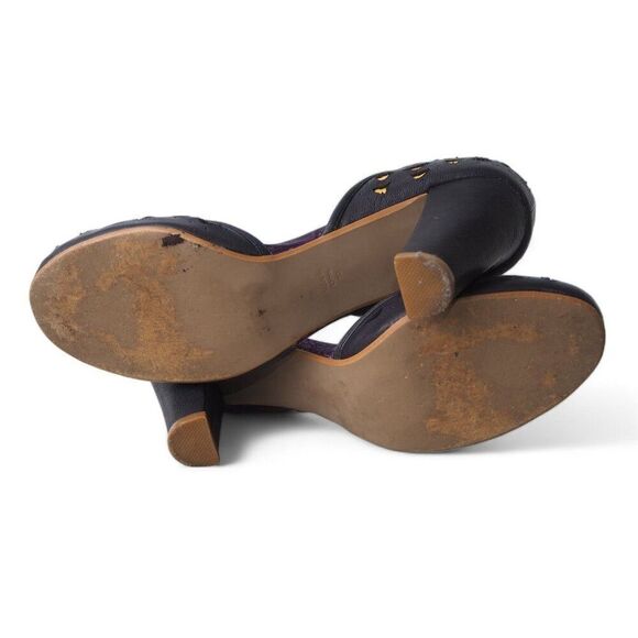 Faryl Robin Perforated Heels Navy / Yellow Women's 10 - Picture 8 of 13